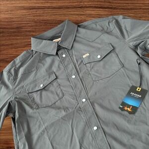 Seager Mens Charcoal Grey El Rancho L/S Snap Front Western Shirt Size M